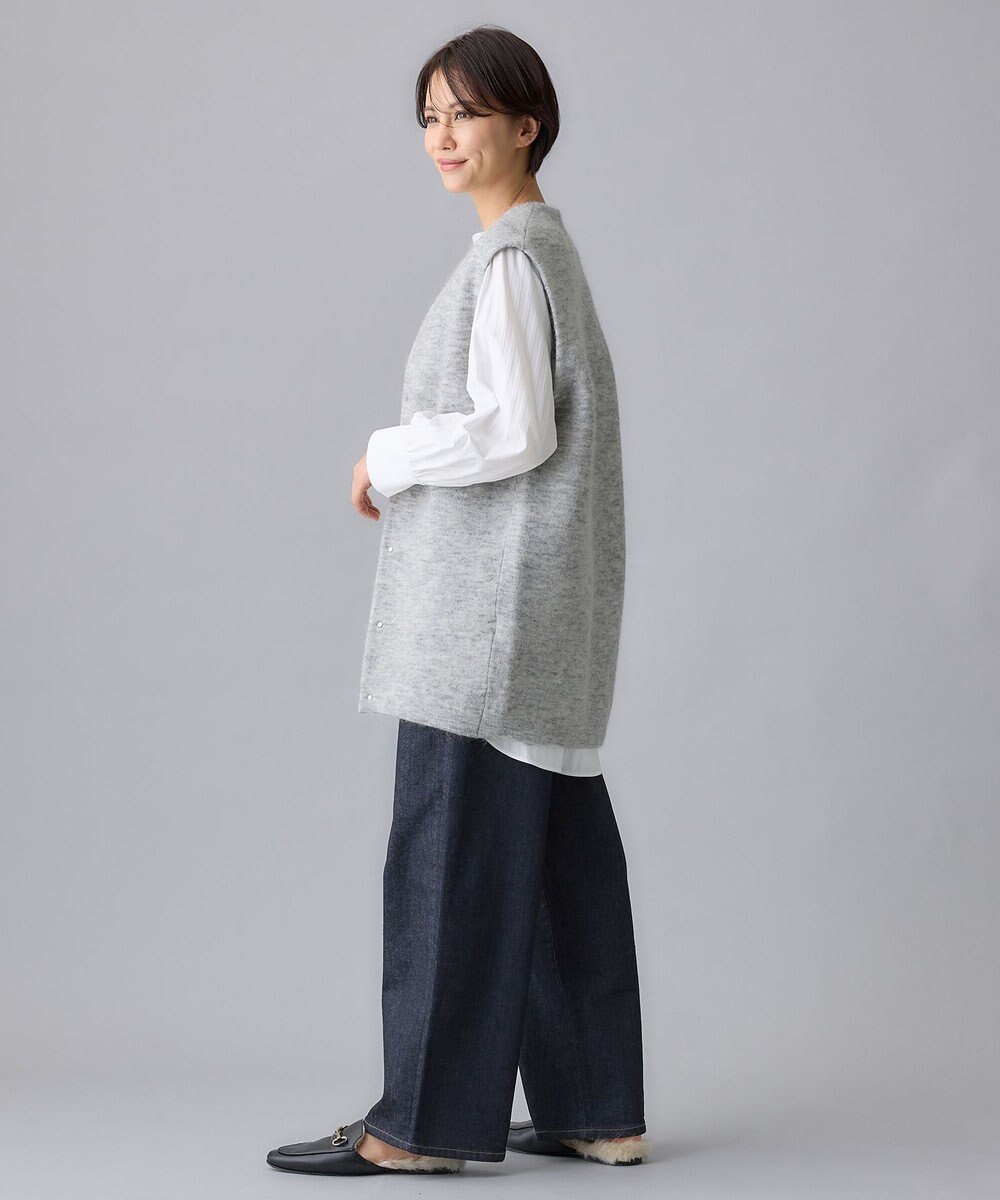 自由区 S 【洗える】365DENIMワイドストレート パンツ 