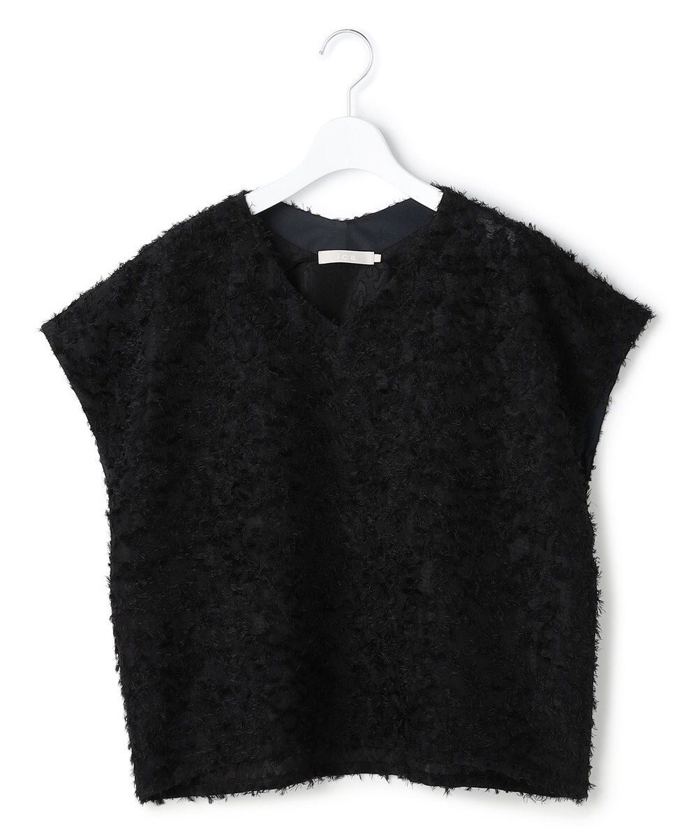 ICB L シアーカットジャガード Vネックトップス 