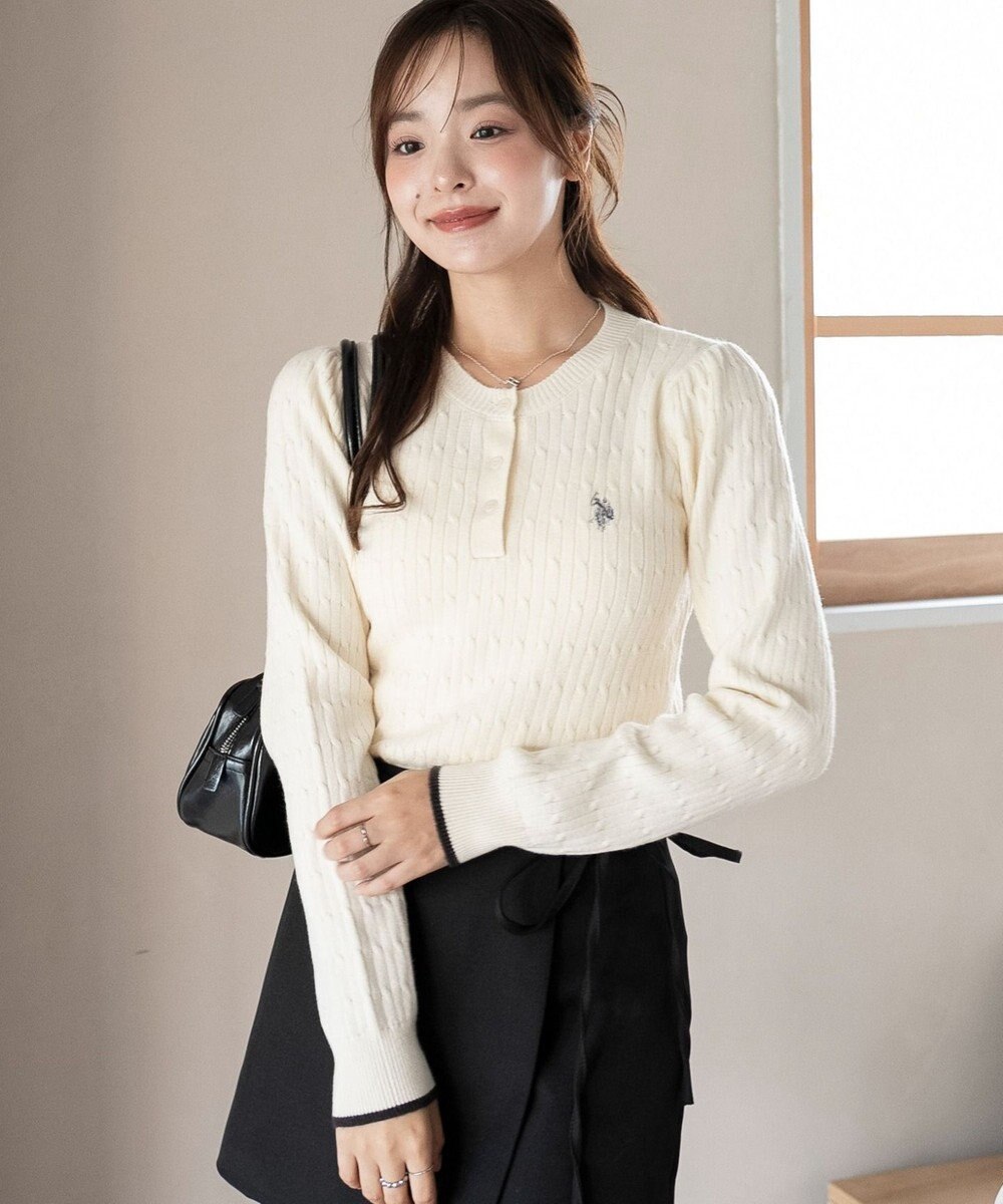 WEGO 【WEB限定/25年秋冬新作】別注USPOLOヘンリーネックニットPO 