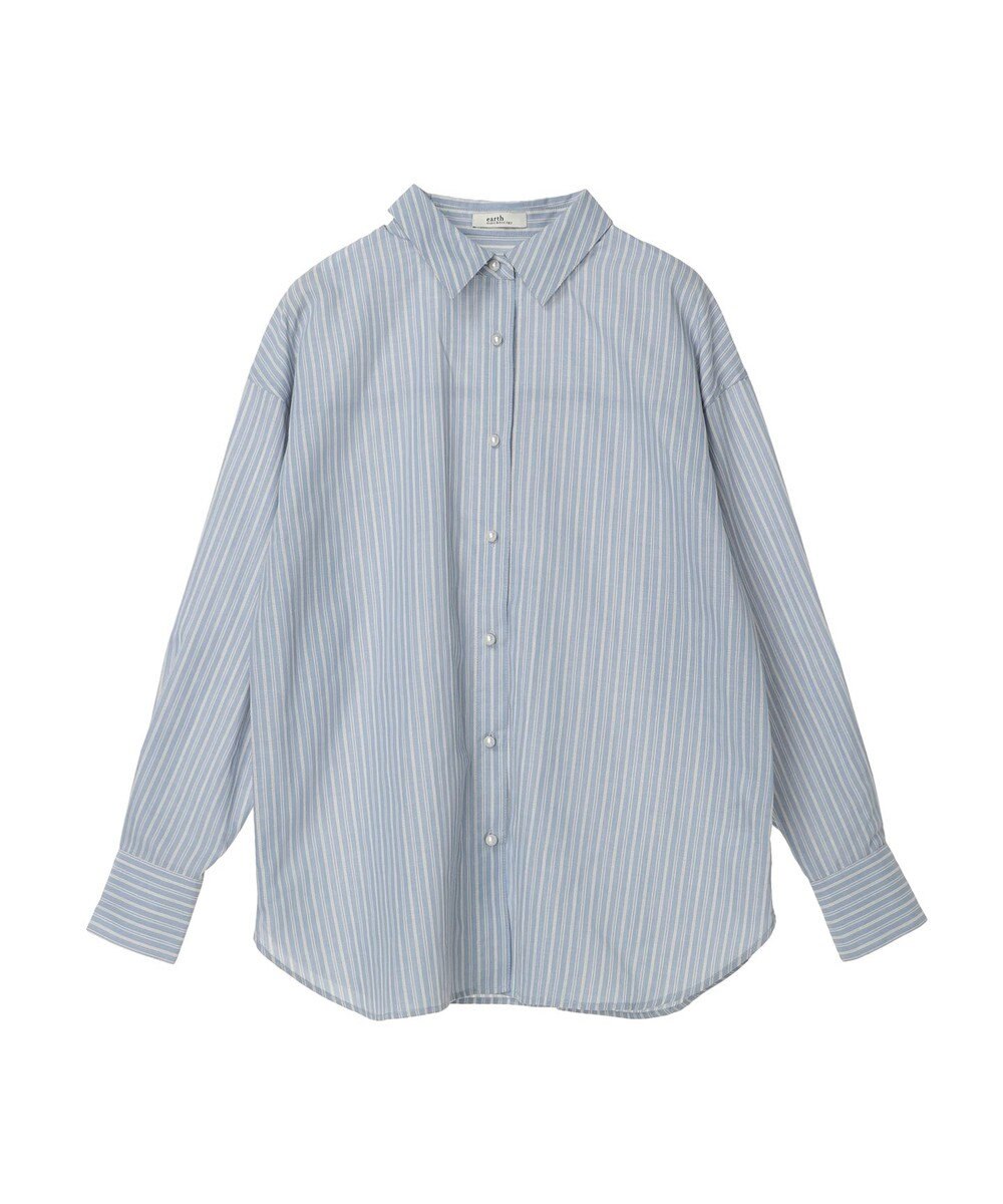earth music&ecology パールボタンオーバーシャツ 