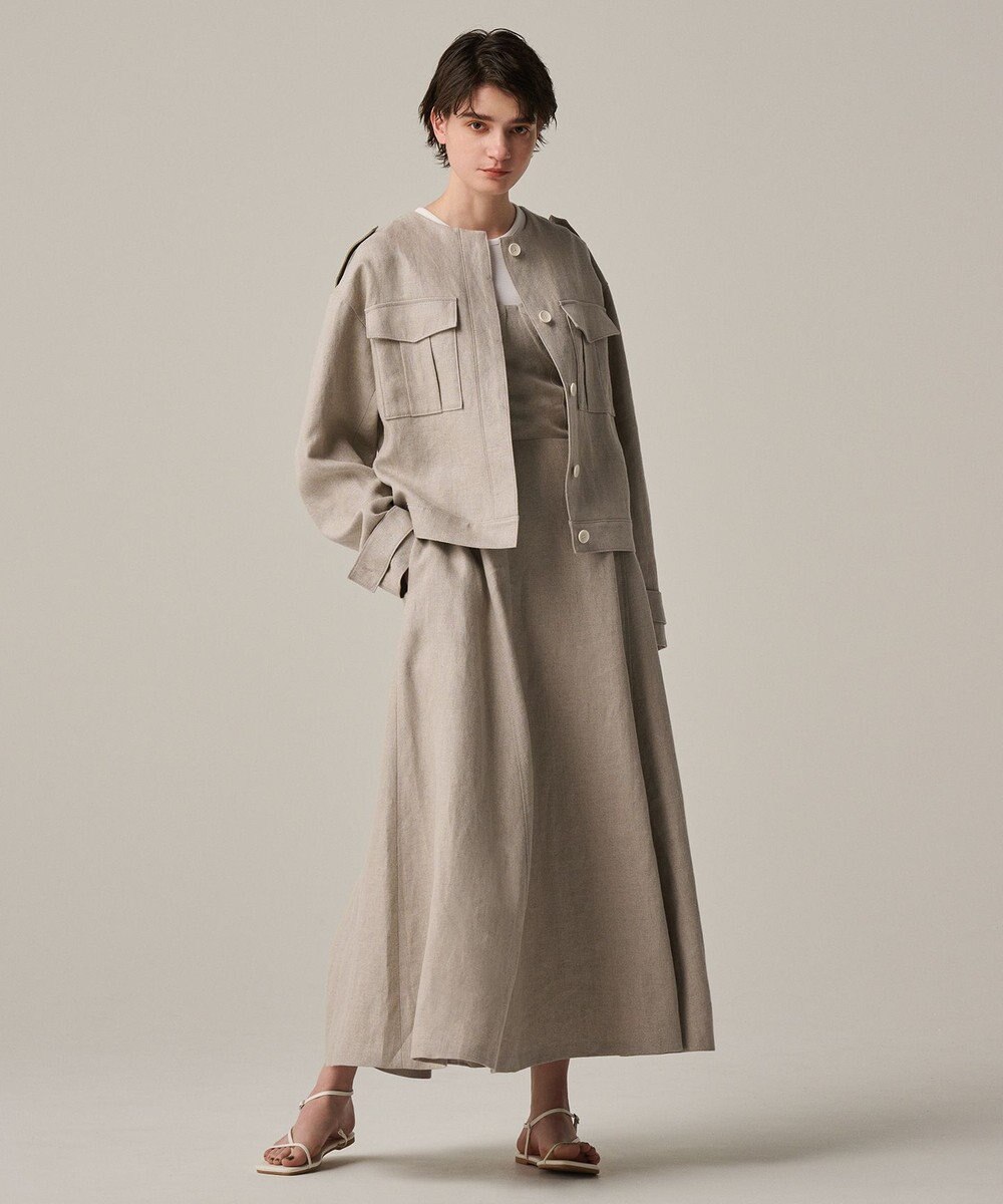 uncrave ヘリンボーン リネン ブルゾン（uncrave WHITE） 