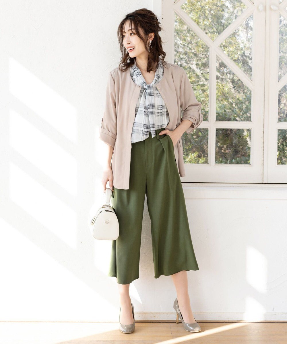 Tiaclasse L 【洗える】シルエットの変化を楽しめる麻調ドロストジャケット 