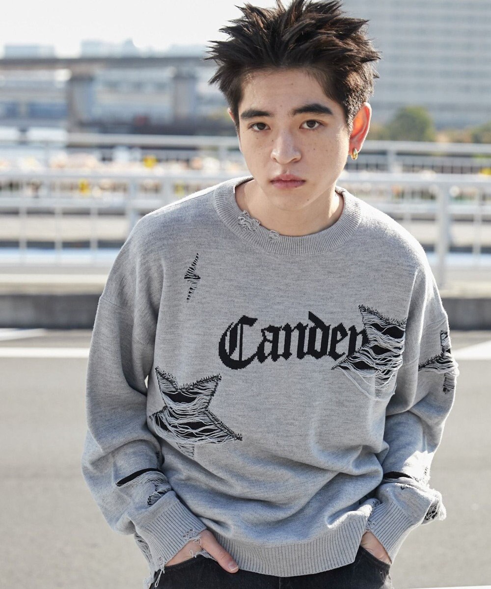 WEGO 【ユニセックス着用ITEM】ダメージジャガードニットプルオーバー 