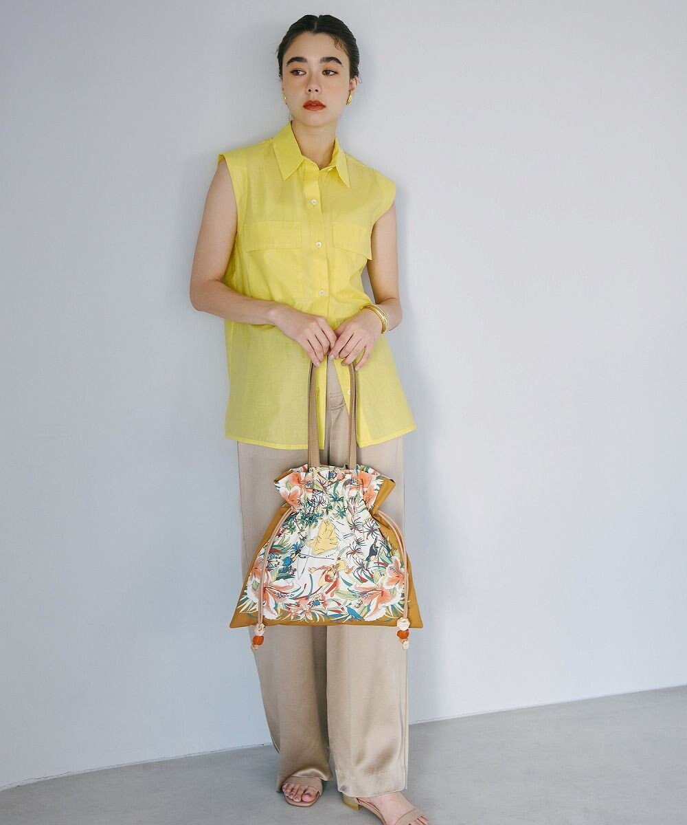 TOPKAPI 【TREASURE TOPKAPI】マイルドサテン スカーフ柄 巾着 トート バッグ 