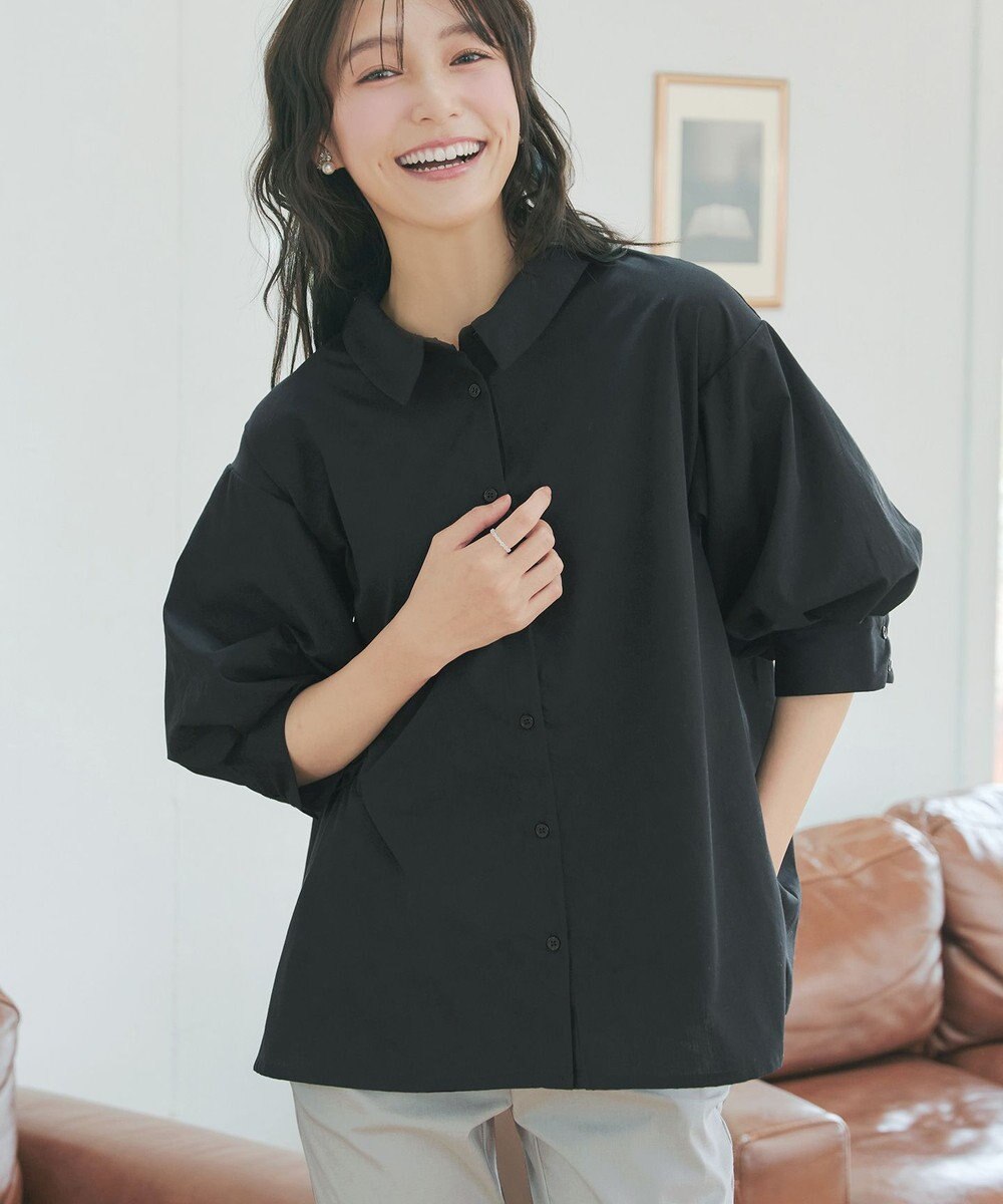 Tiaclasse 綿混ローン袖バルーンブラウス 