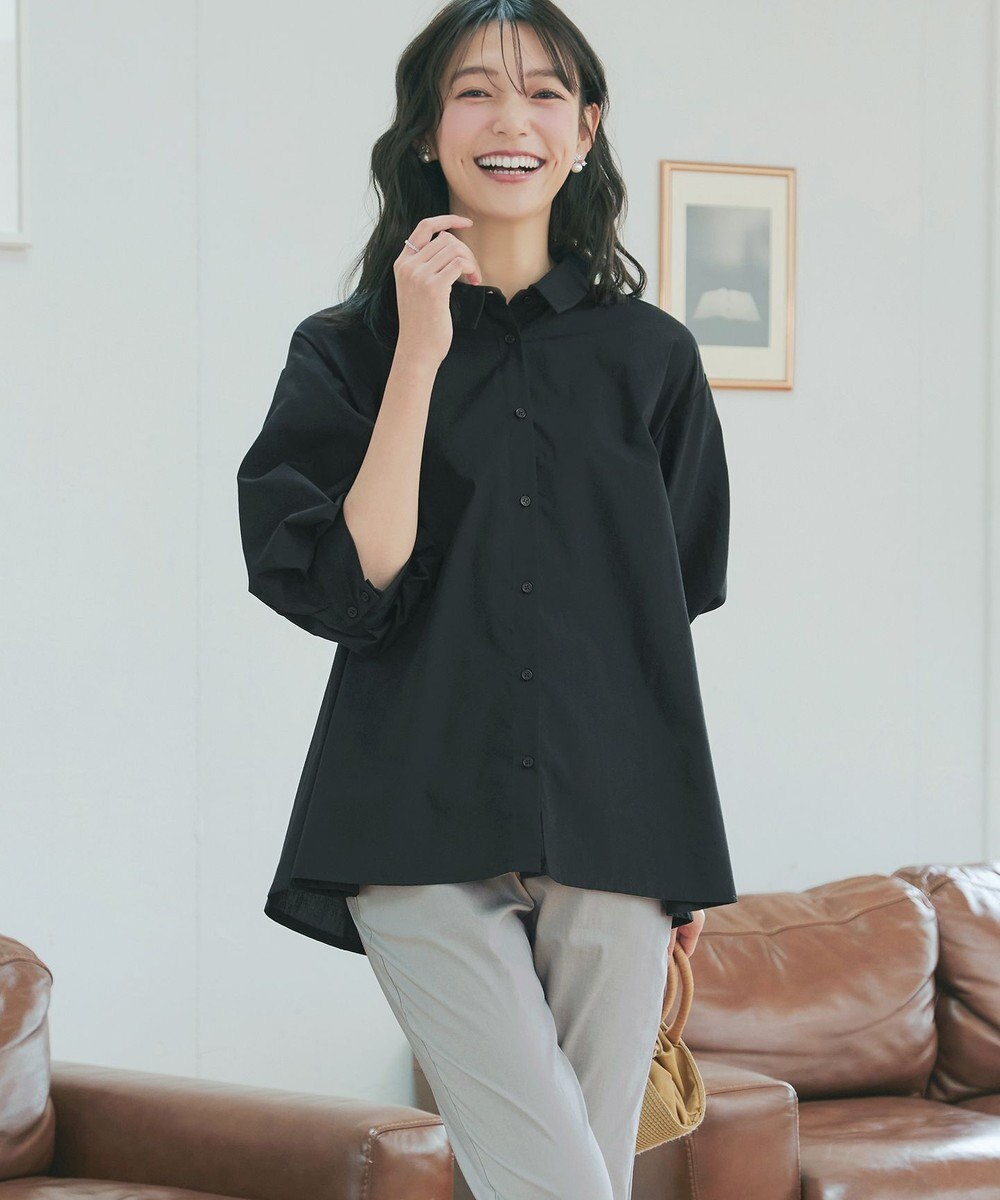 Tiaclasse 綿混ローン袖バルーンブラウス 
