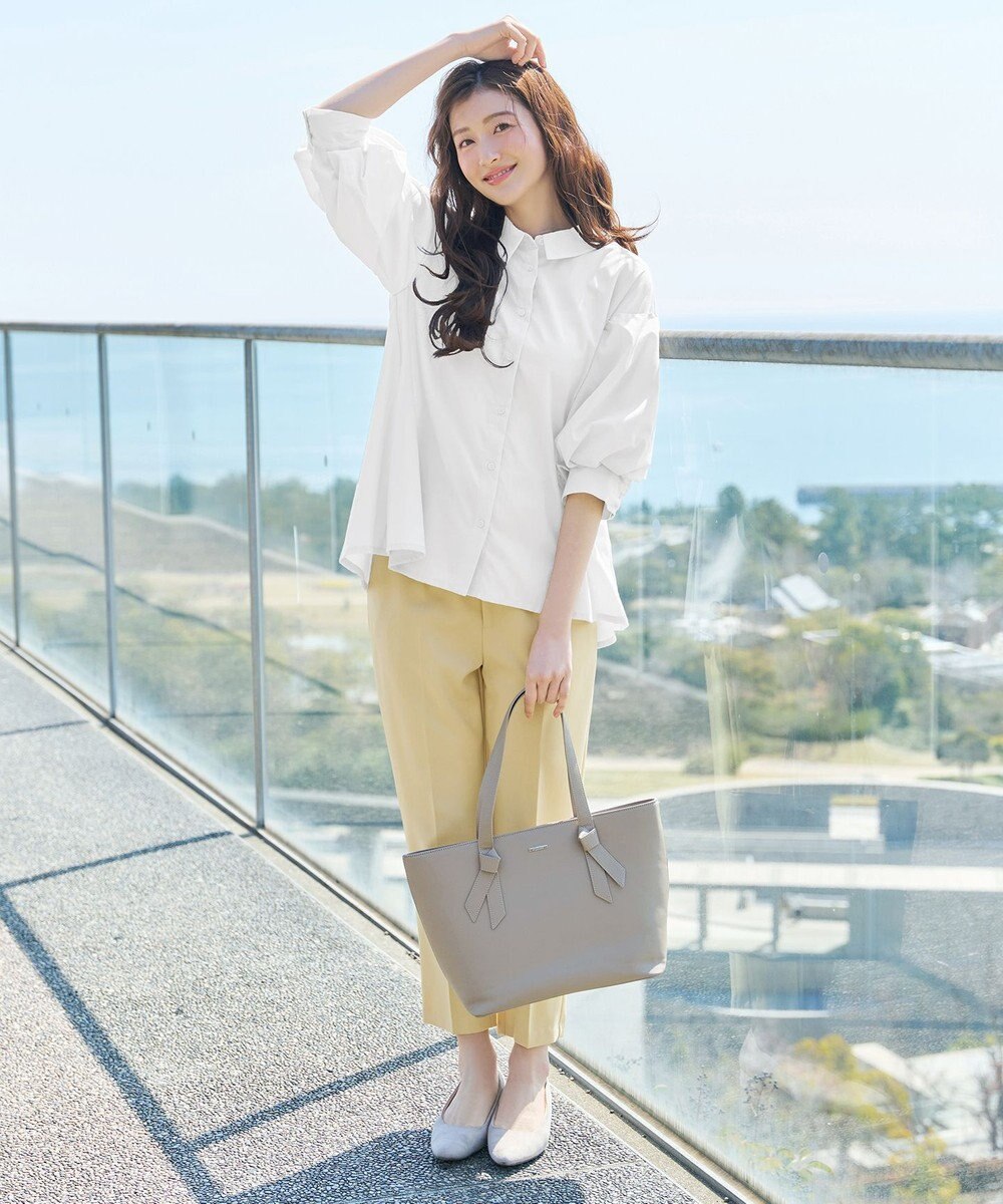 Tiaclasse 綿混ローン袖バルーンブラウス 