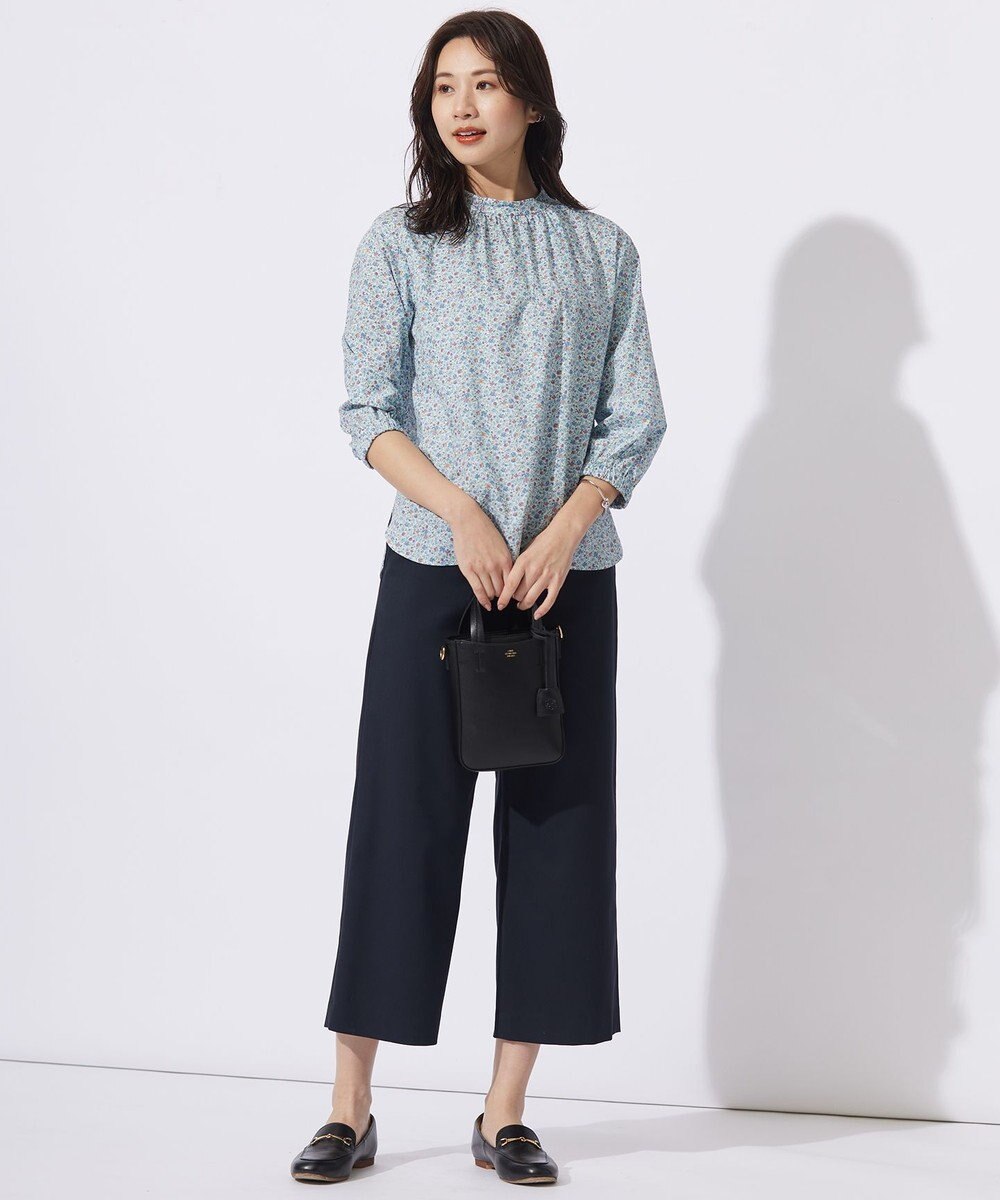 J.PRESS LADIES L 【洗える】シャークスキン セミワイド パンツ 