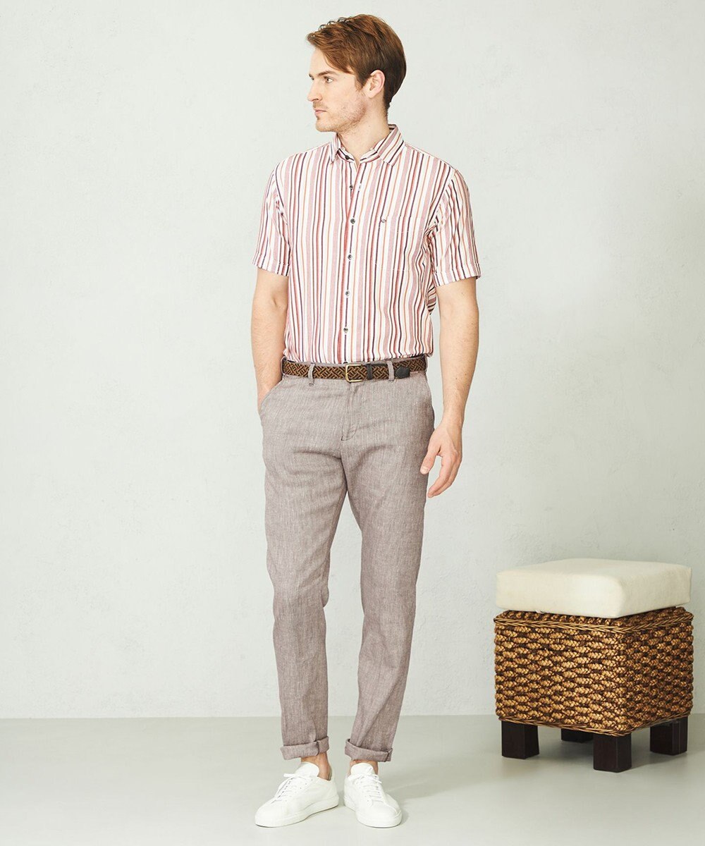 JOSEPH ABBOUD 【ウエストも伸びる/ストレッチ】 リヨセルリネンムーブパンツ 