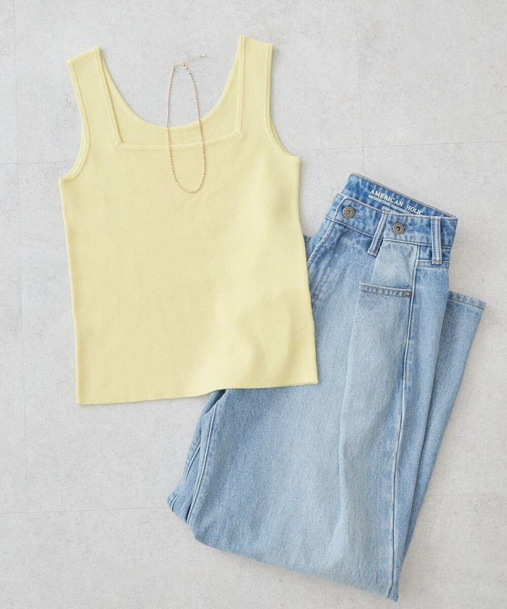 AMERICAN HOLIC 総針スクエアタンクトップ 