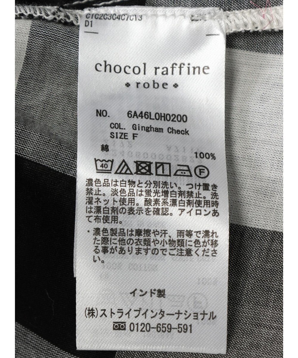 Green Parks インド綿 ギンガムチェックノースリーブワンピース 