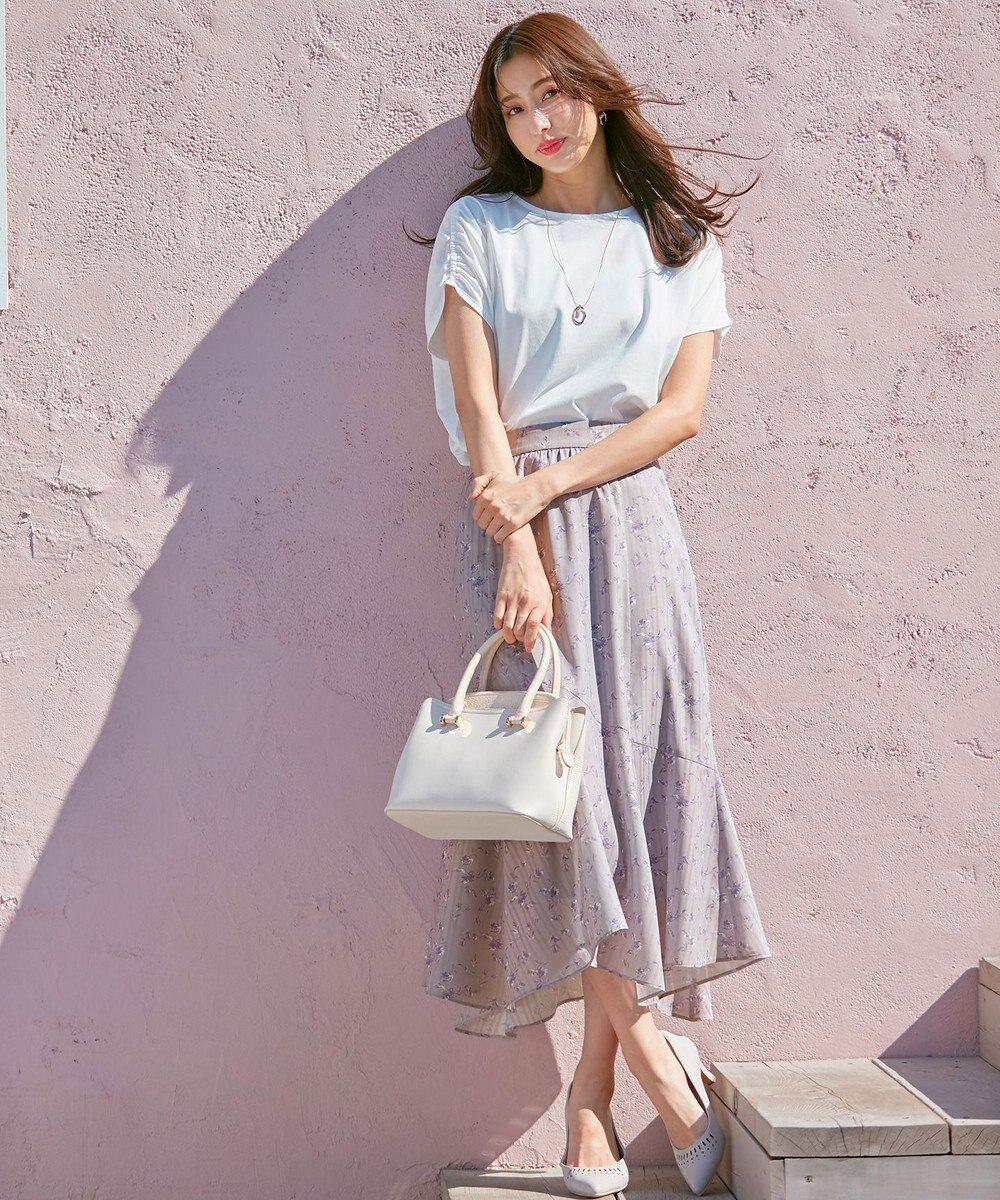 ANY SIS プレーティングジャージーフレンチスリーブ カットソー 