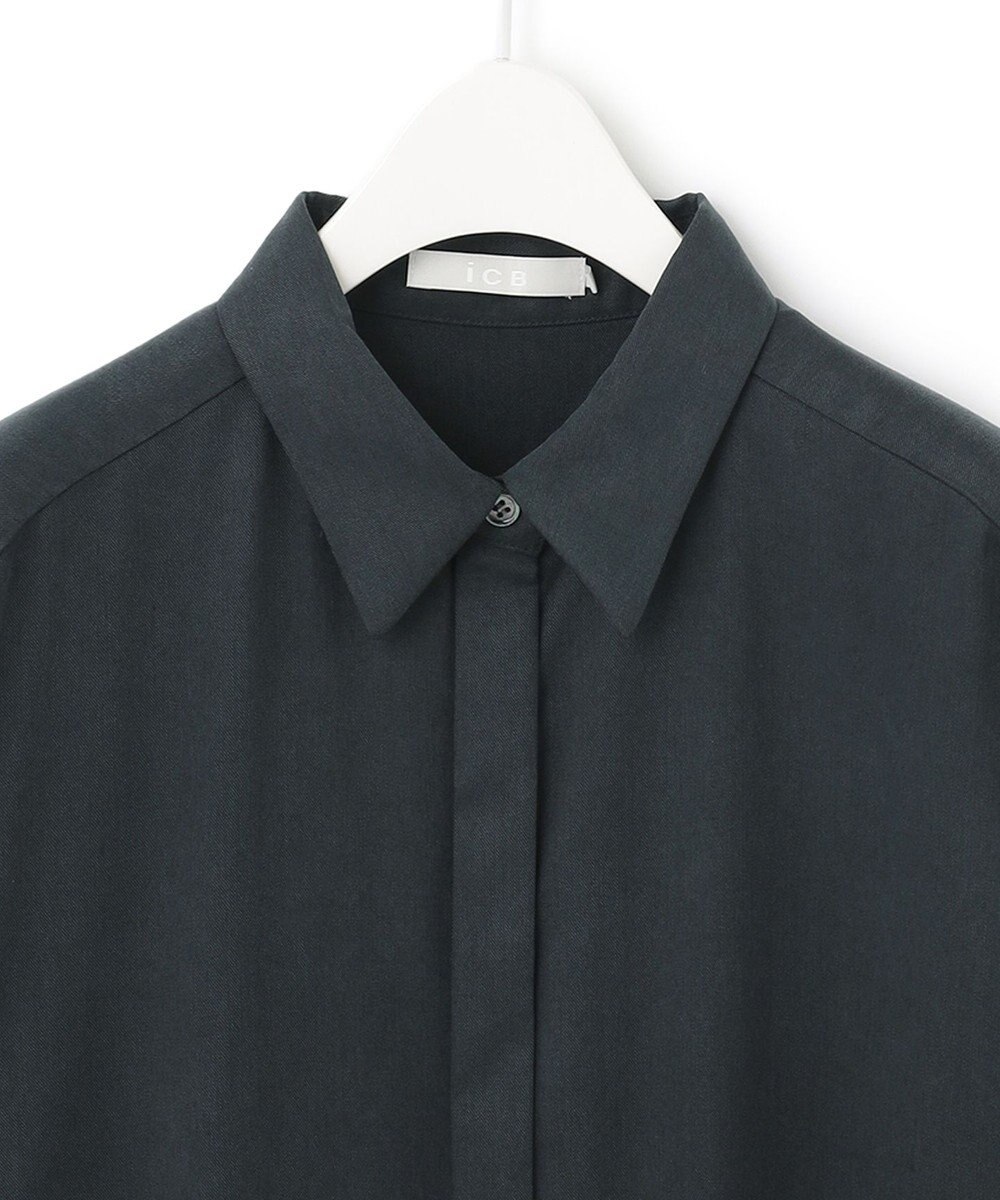 ICB 【洗える】 フィブリルツイル ロングシャツ 