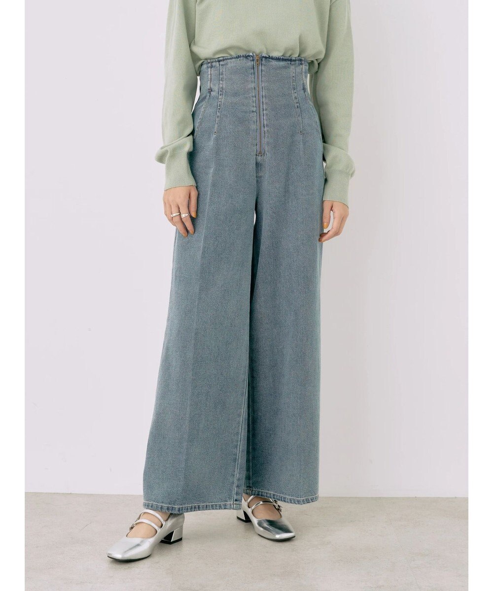 earth music&ecology フロントジップデニムパンツ 