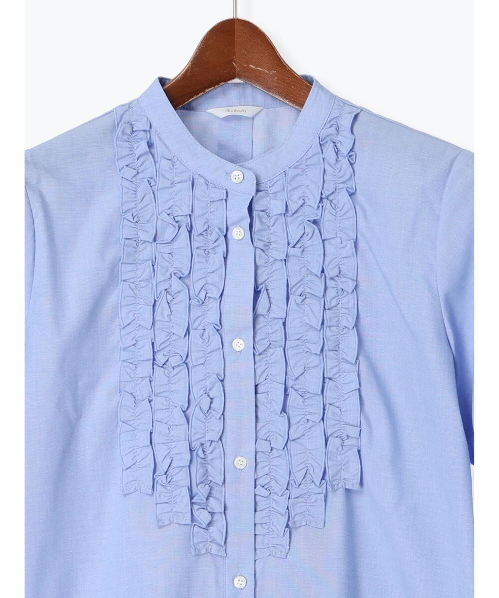 Te chichi フロントフリル5分袖ブラウス 