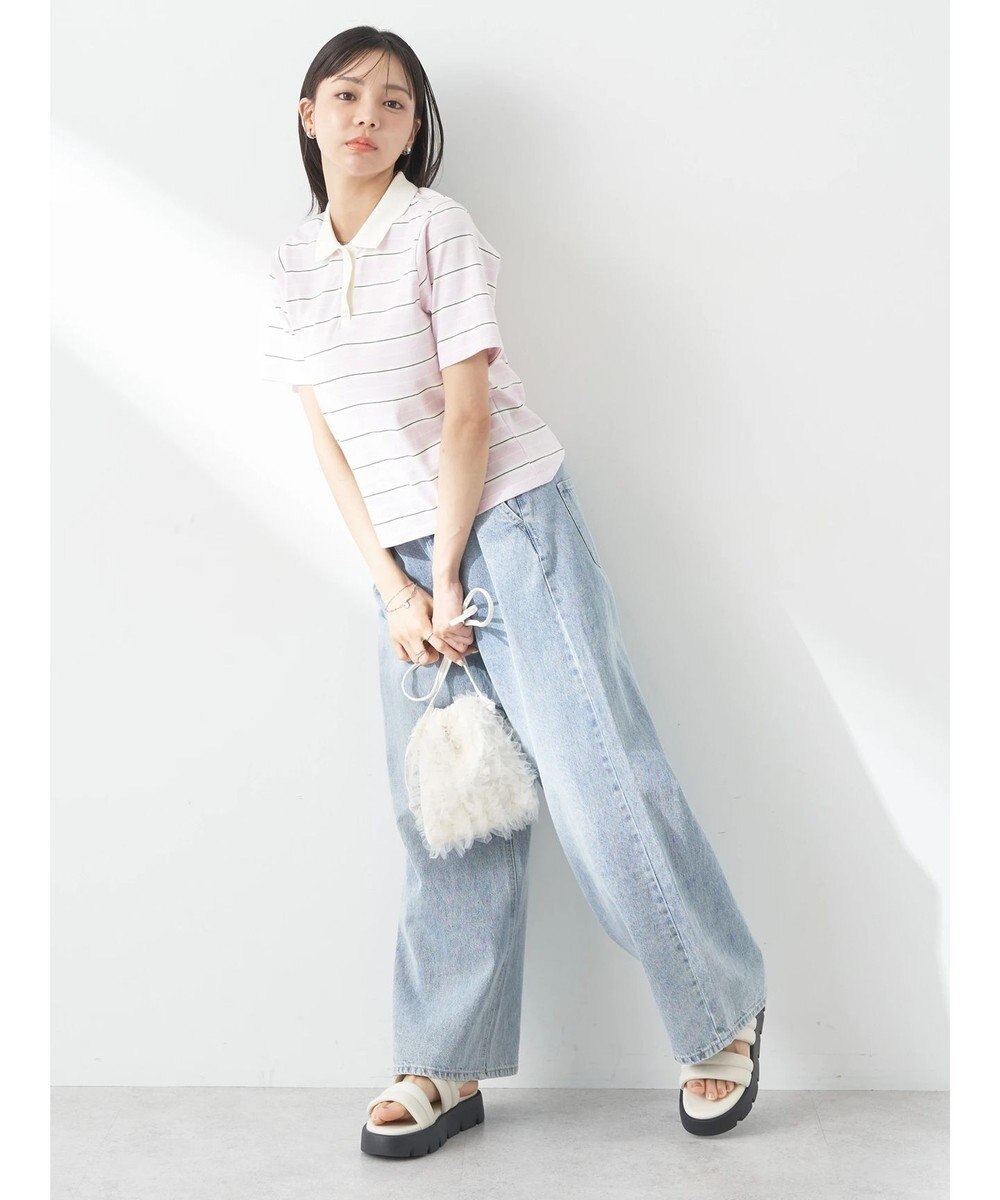 earth music&ecology 襟付きボーダープルオーバー 