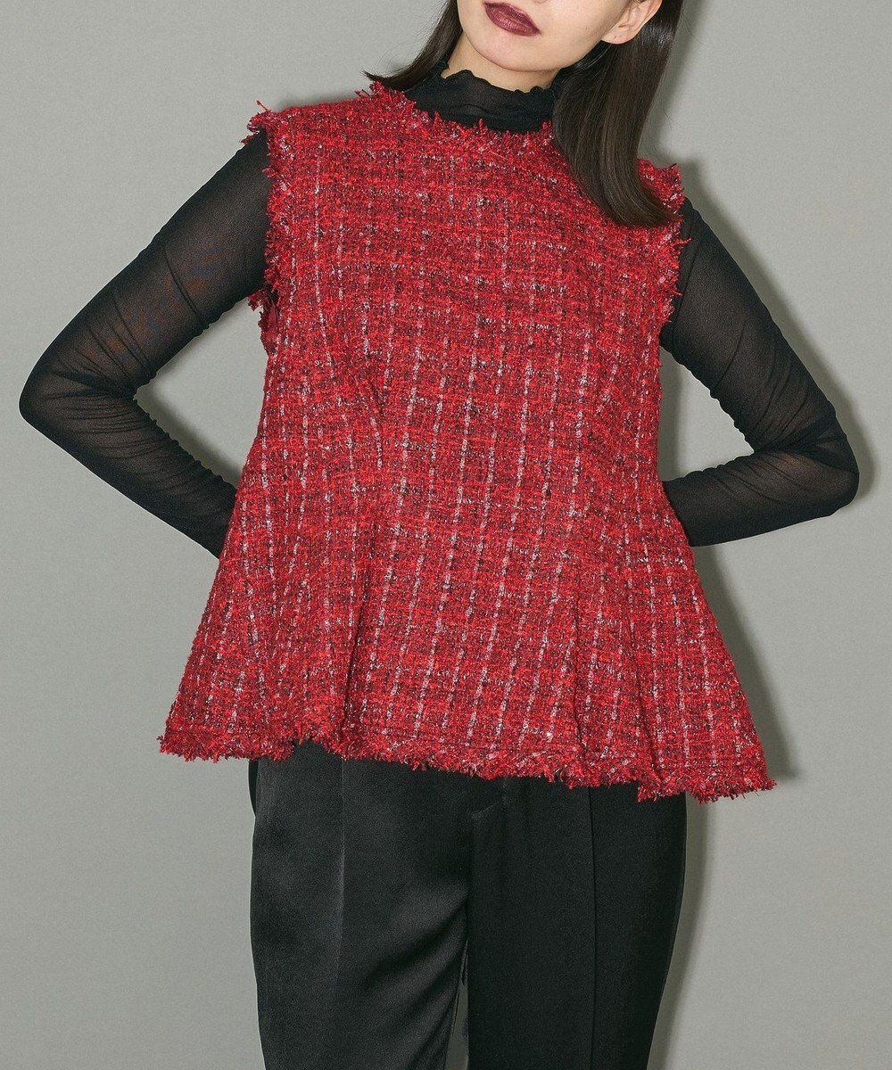 Green Parks ツイードペプラムベスト 