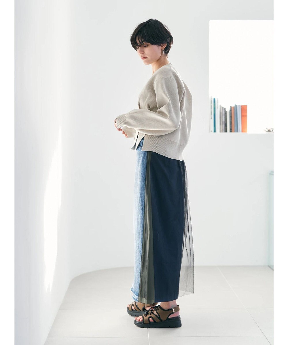 YECCA VECCA タックスリットVネックカーディガン 