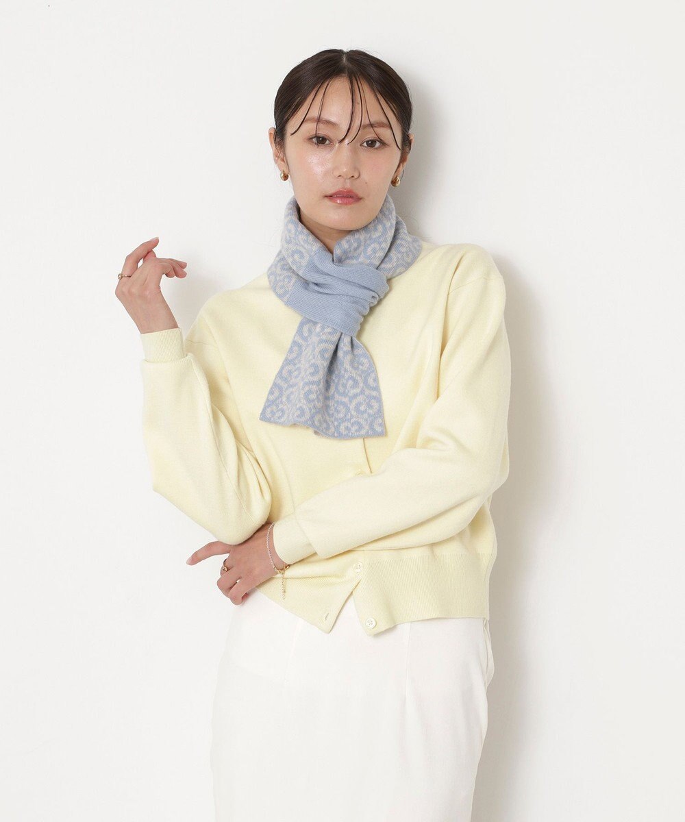 MOONBAT mila schon (ミラ・ショーン) カシミヤ100％ ジャガードプチマフラー リバーシブル 