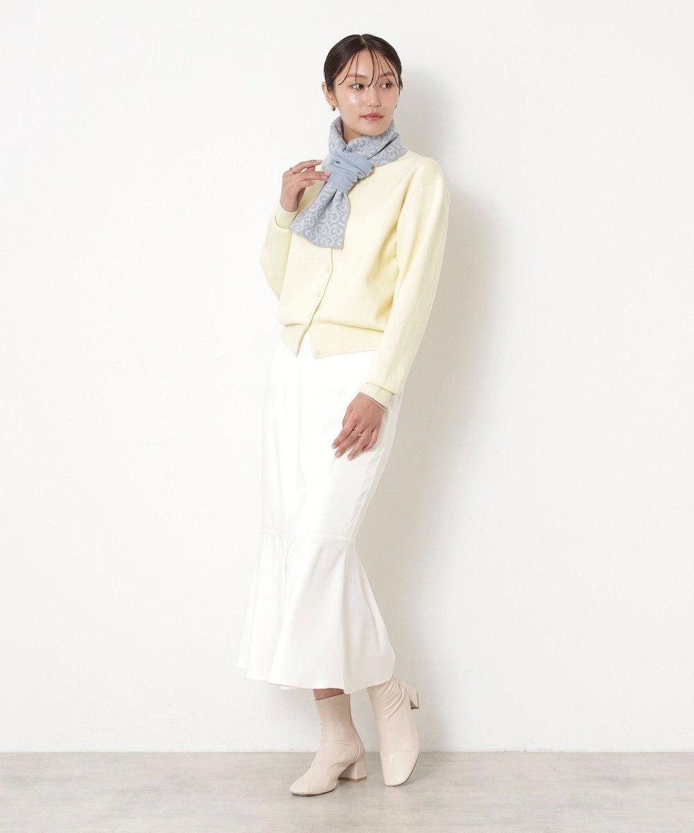 MOONBAT mila schon (ミラ・ショーン) カシミヤ100％ ジャガードプチマフラー リバーシブル 