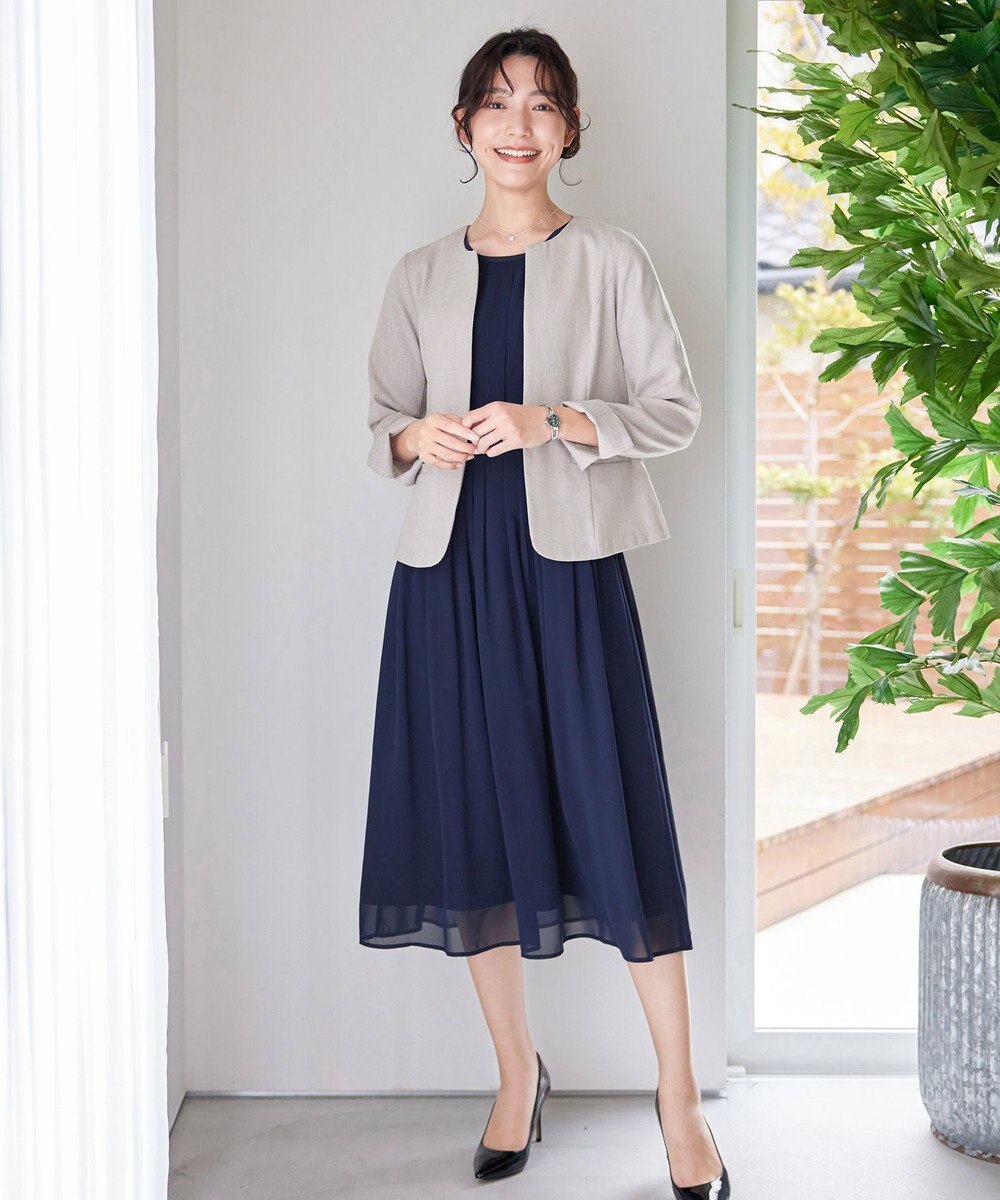 Tiaclasse 【洗える】シフォンワンピース 