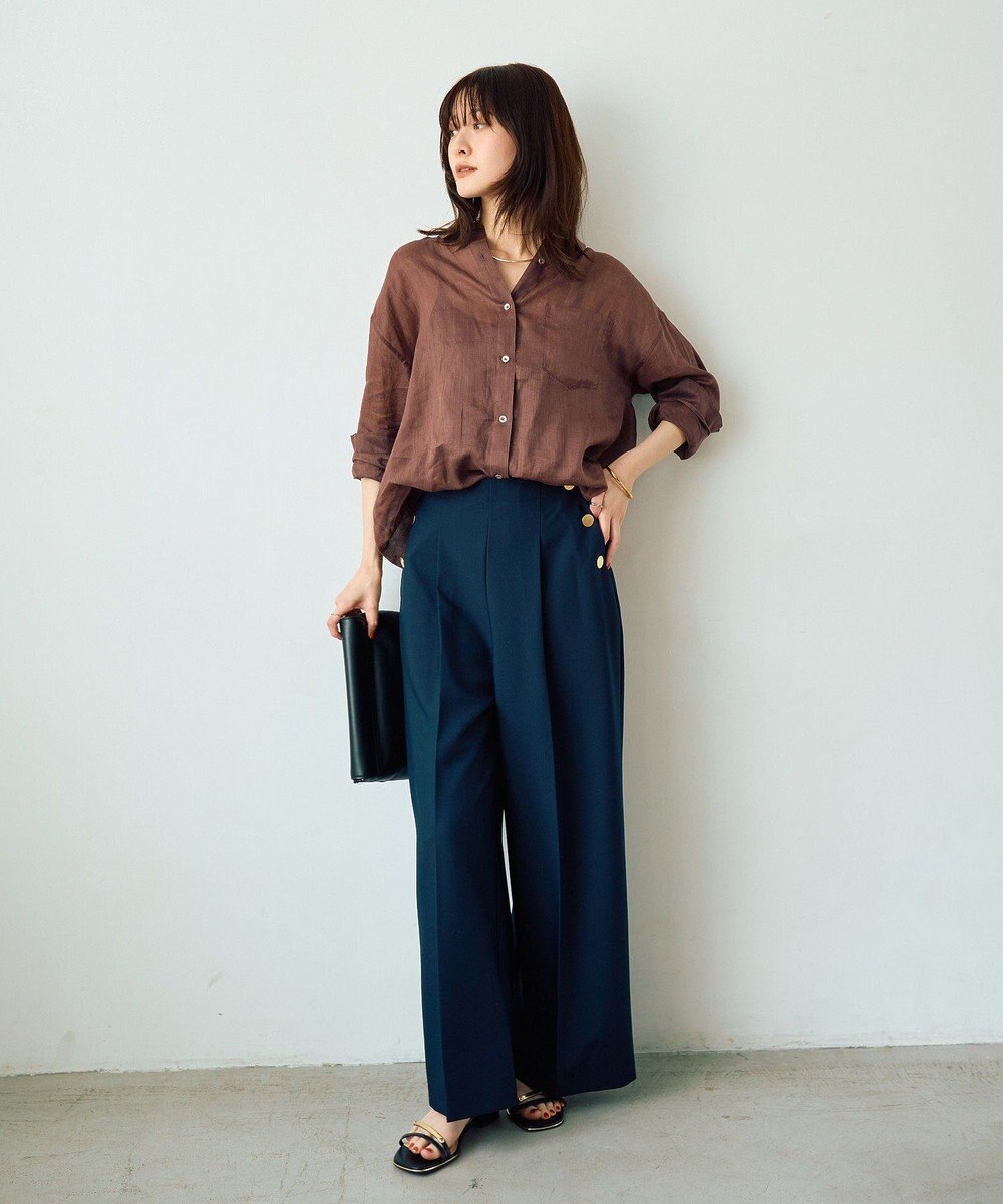 YECCA VECCA 3wayシアーリネンシャツ 