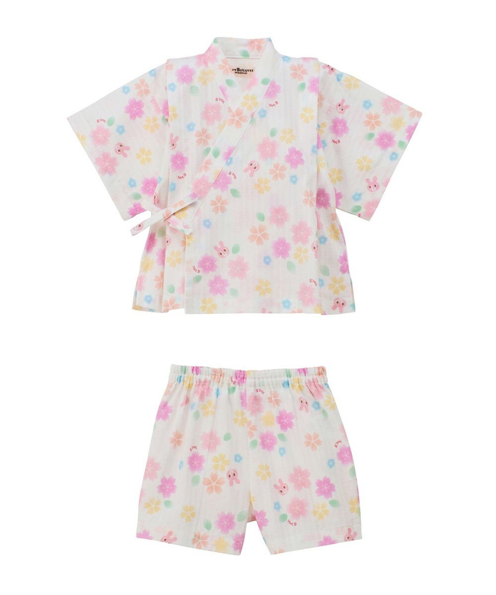 MIKI HOUSE HOT BISCUITS 【80-120cm】総柄 甚平スーツ 