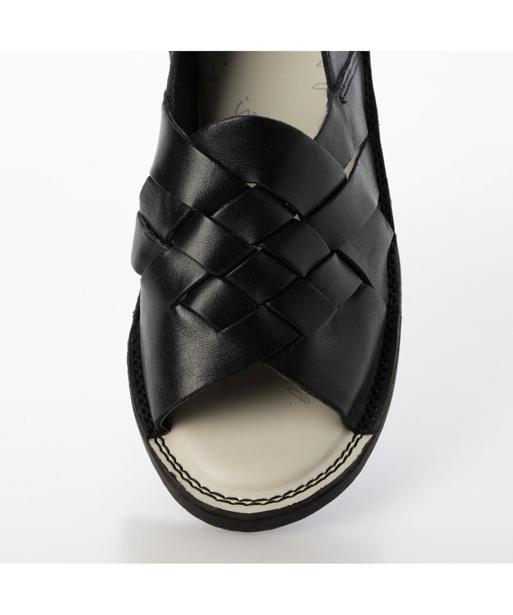 ing <ing>【サスティナブルシリーズ】編み込みデザインオープントゥシューズ 