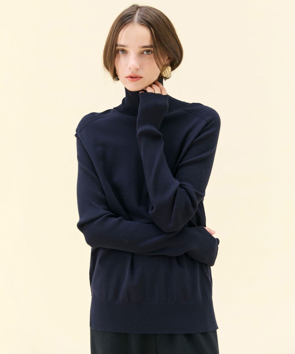 BEIGE， 【洗える】WILLOW / サムホールハイネックニット 