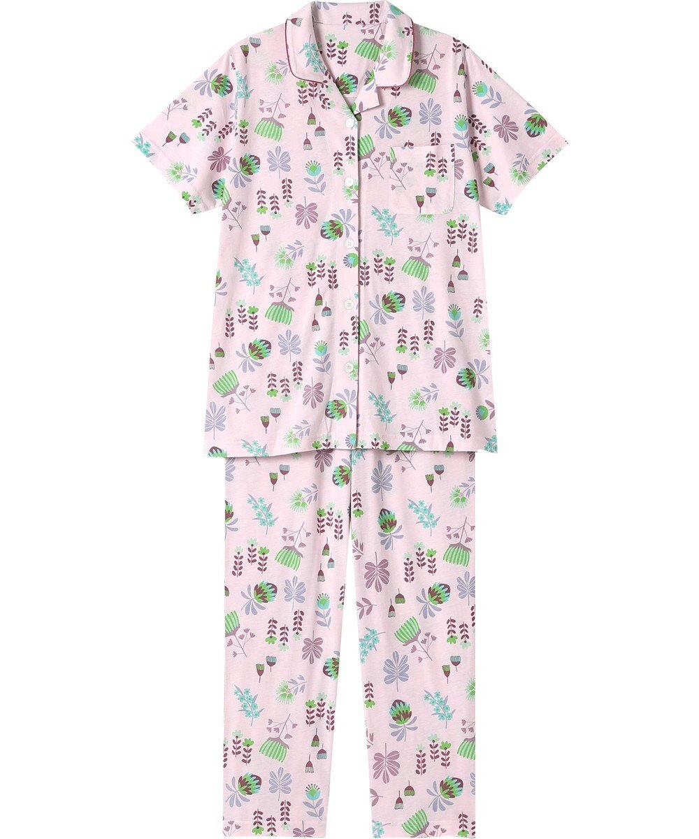 Wing ウイングスリープ パジャマ 5分袖 長ズボン 綿レーヨン天竺素材 レディース EP8024 ウイング／ワコール 