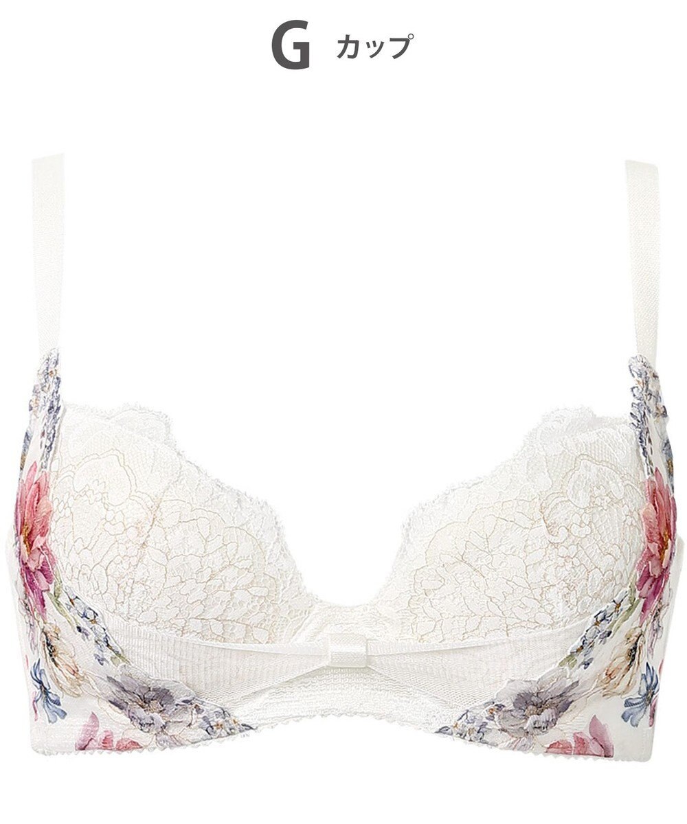 WACOAL ブラジャー 【リボンブラ 脇すっきり】 脇高設計 着やせシルエット 動いても谷間キープ Gカップまで対応 大きいサイズ レディース BXB443 /ワコール 