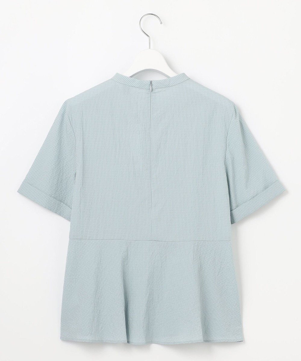 J.PRESS LADIES 【洗える】アセテートレーヨンコットンチェック ペプラム ブラウス 