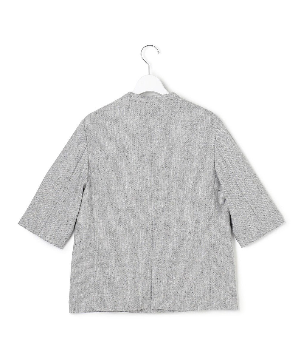 ICB L ストレッチMIXツイード 半袖ジャケット 