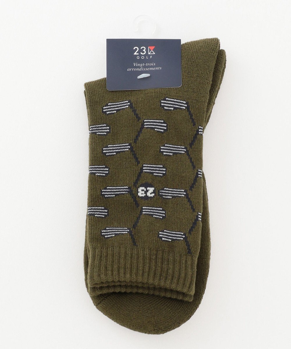 23区GOLF 【MEN】クラブ柄 ハーフソックス 