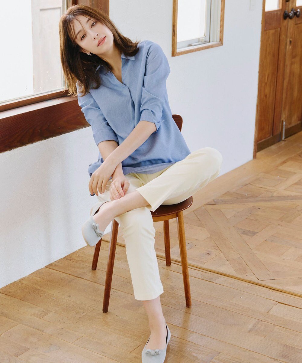 Tiaclasse 【洗える】サイドボタンシャツチュニックブラウス 