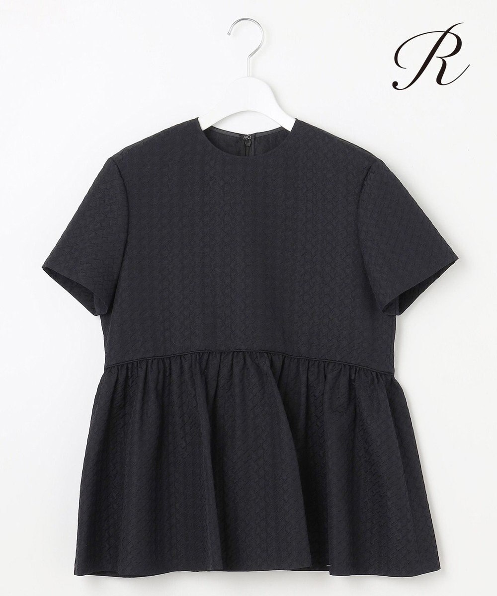 23区 L 【R(アール)】ハウンドトゥースジャカード ペプラムブラウス 