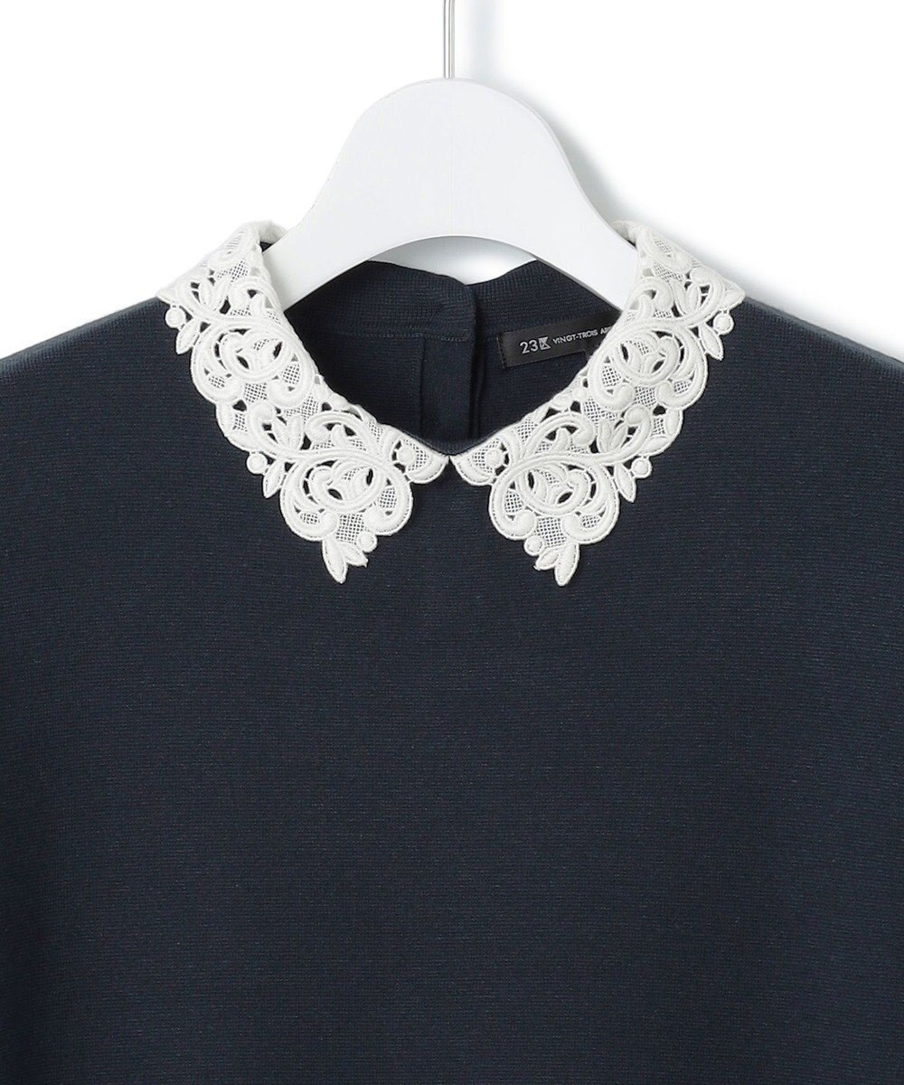 23区 S 【洗える】ヴィスコースストレッチ エンブロイダリー ワンピース 