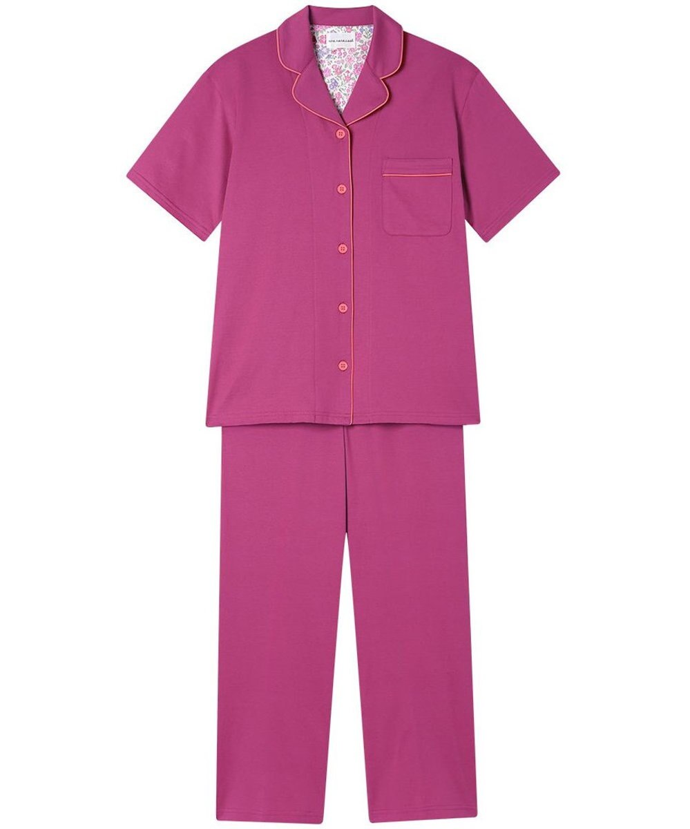 une nana cool 【綿100%】60/2 やわらか天竺 半袖開襟パジャマ MADE WITH LIBERTY FABRIC 