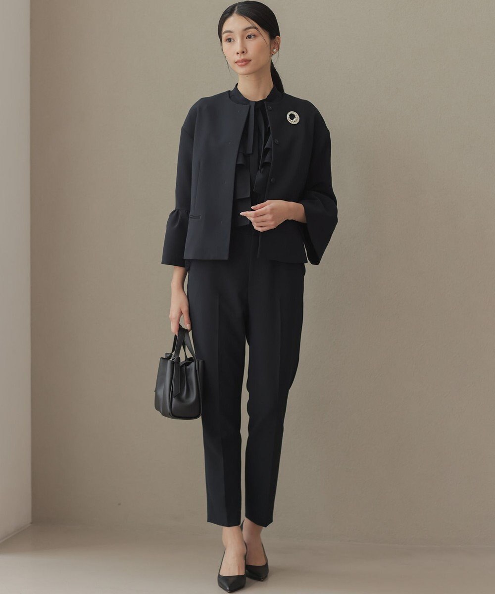 組曲 S 【KUMIKYOKU NAVY】コンフォータブルドレープ フレアスリーブジャケット 