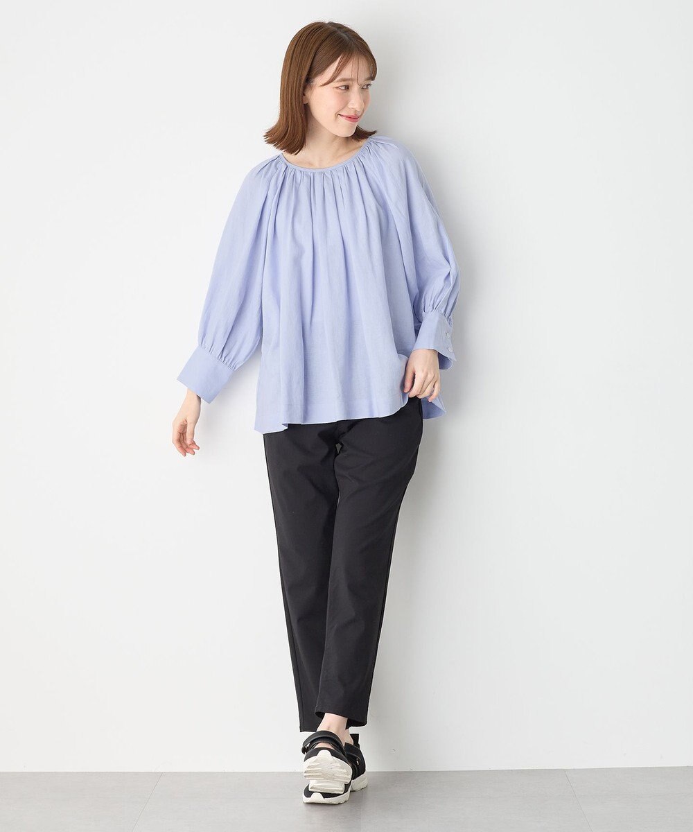 ANY 【手洗い可能】ヨーロピアンリネンギャザーブラウス 