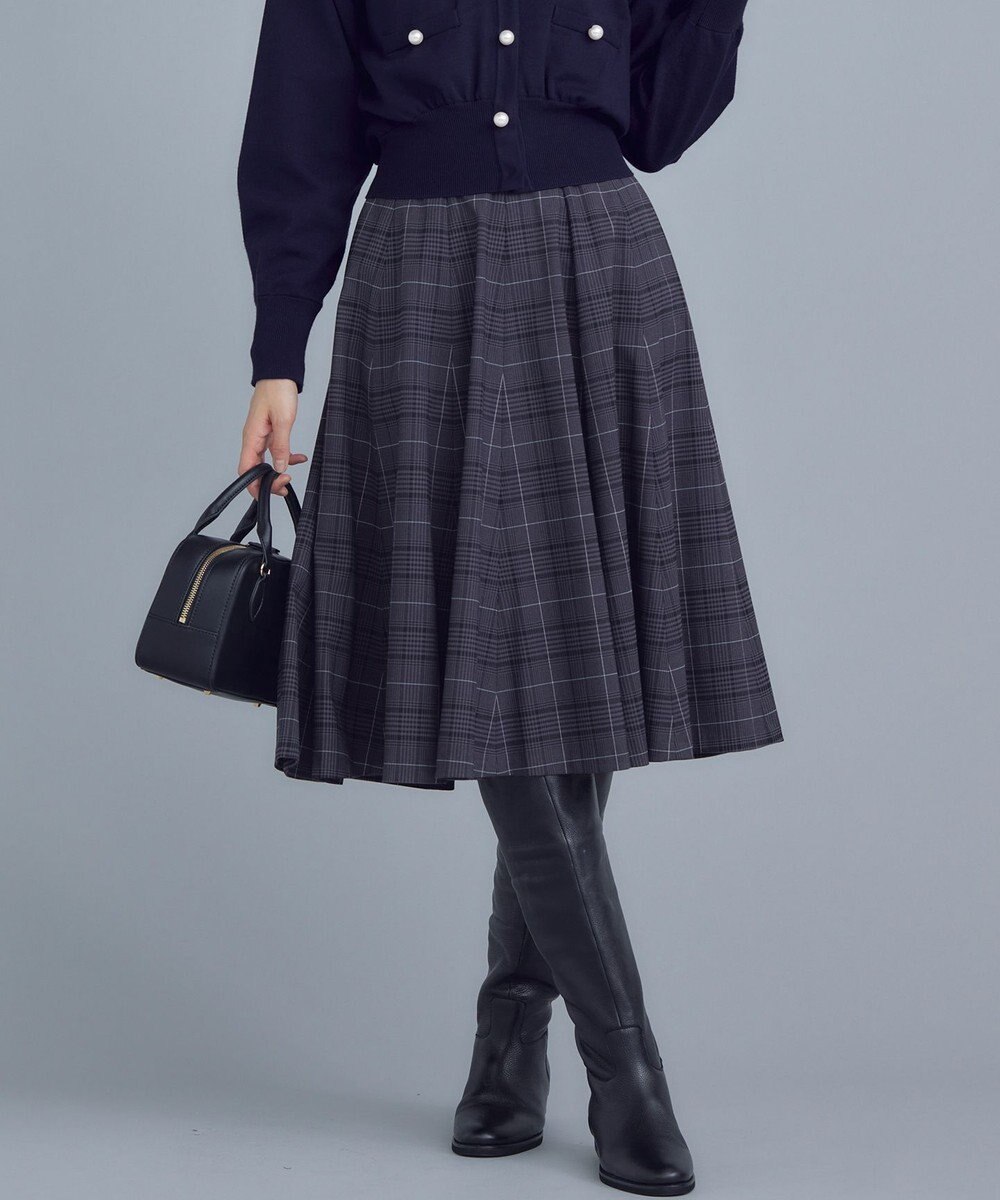組曲 【WEB限定カラーあり】ウールライクストレッチ フレアスカート 