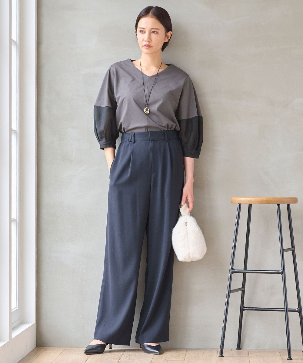 自由区 S 【セットアップ対応・洗える】トリアセジョーゼット  パンツ 