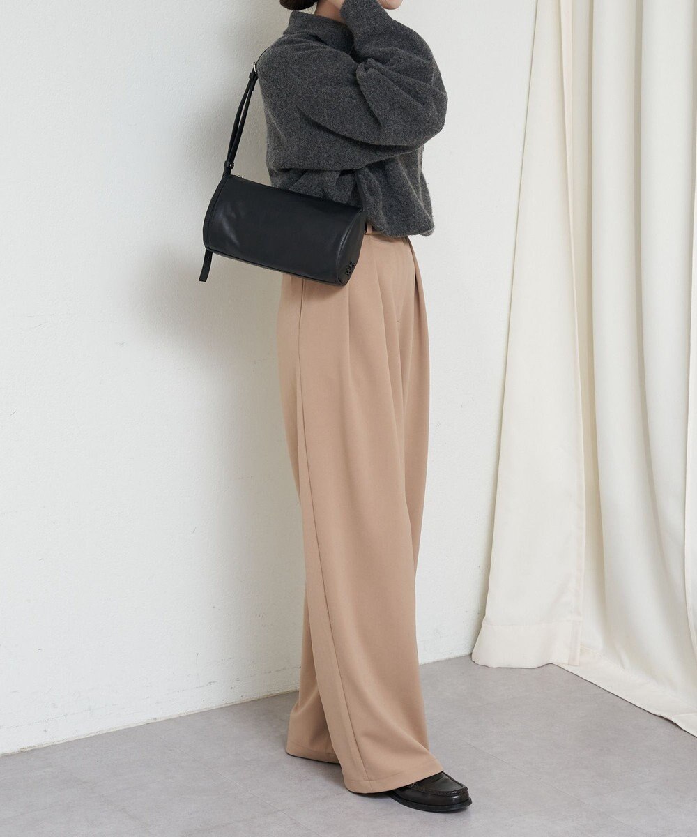 russet ソフトレザーロールショルダーバッグ(CE-1661) 