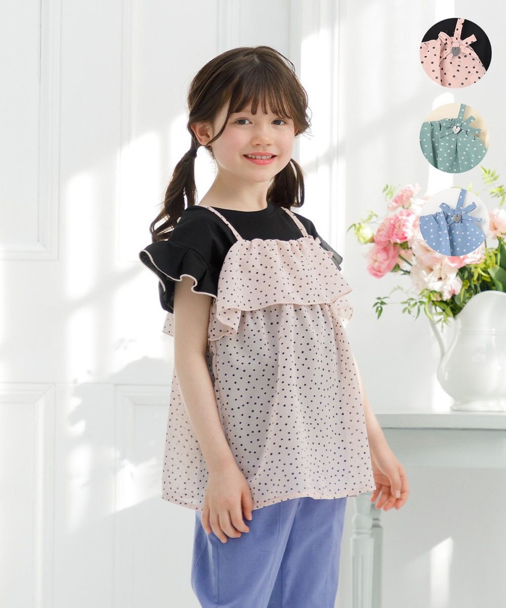 組曲 KIDS 【110-140㎝】ドットキャミ＋TシャツSET 
