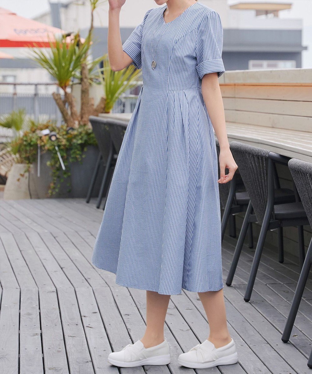 Tiaclasse 【洗える】サッカーストライプワンピース 