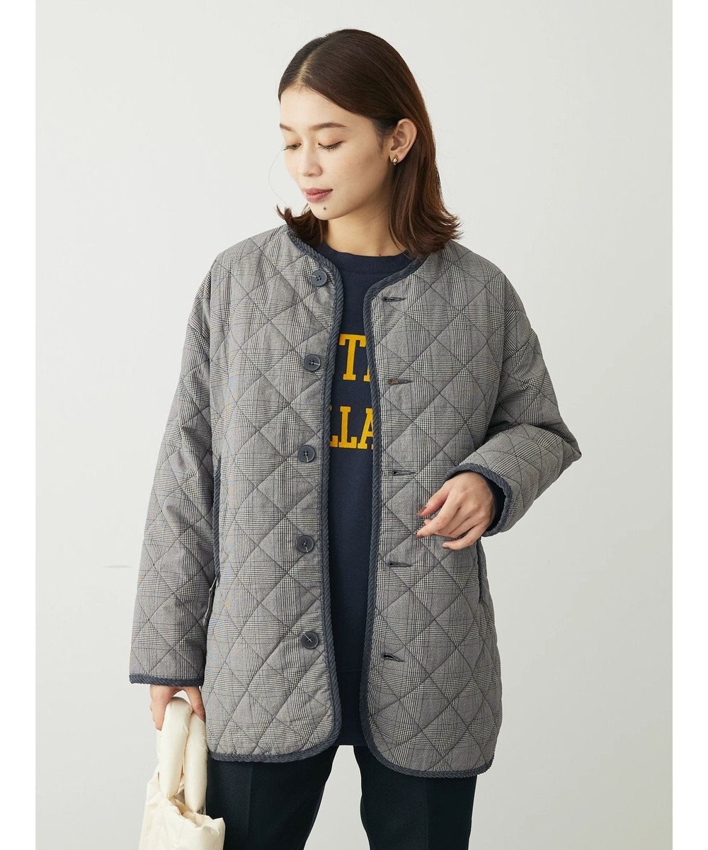 Green Parks キルティングノーカラーブルゾン 