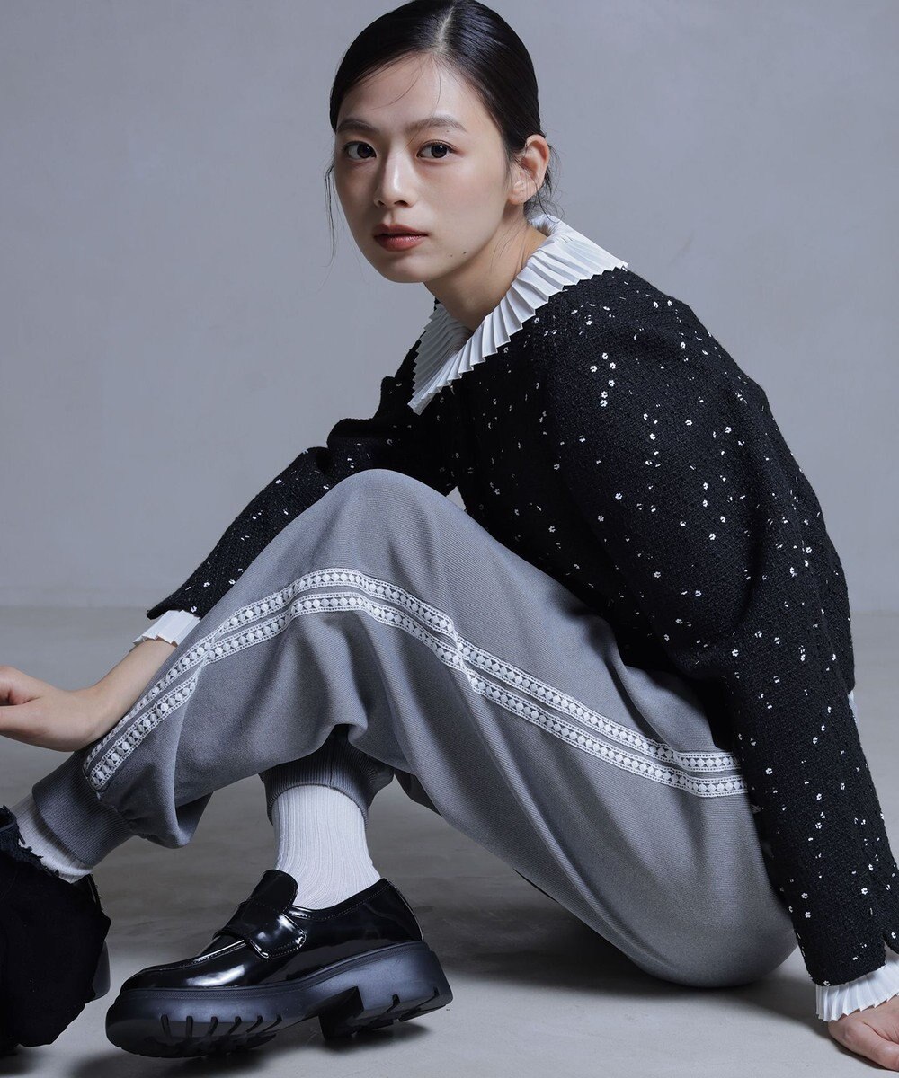 組曲 S ライトデシン プリーツブラウス 