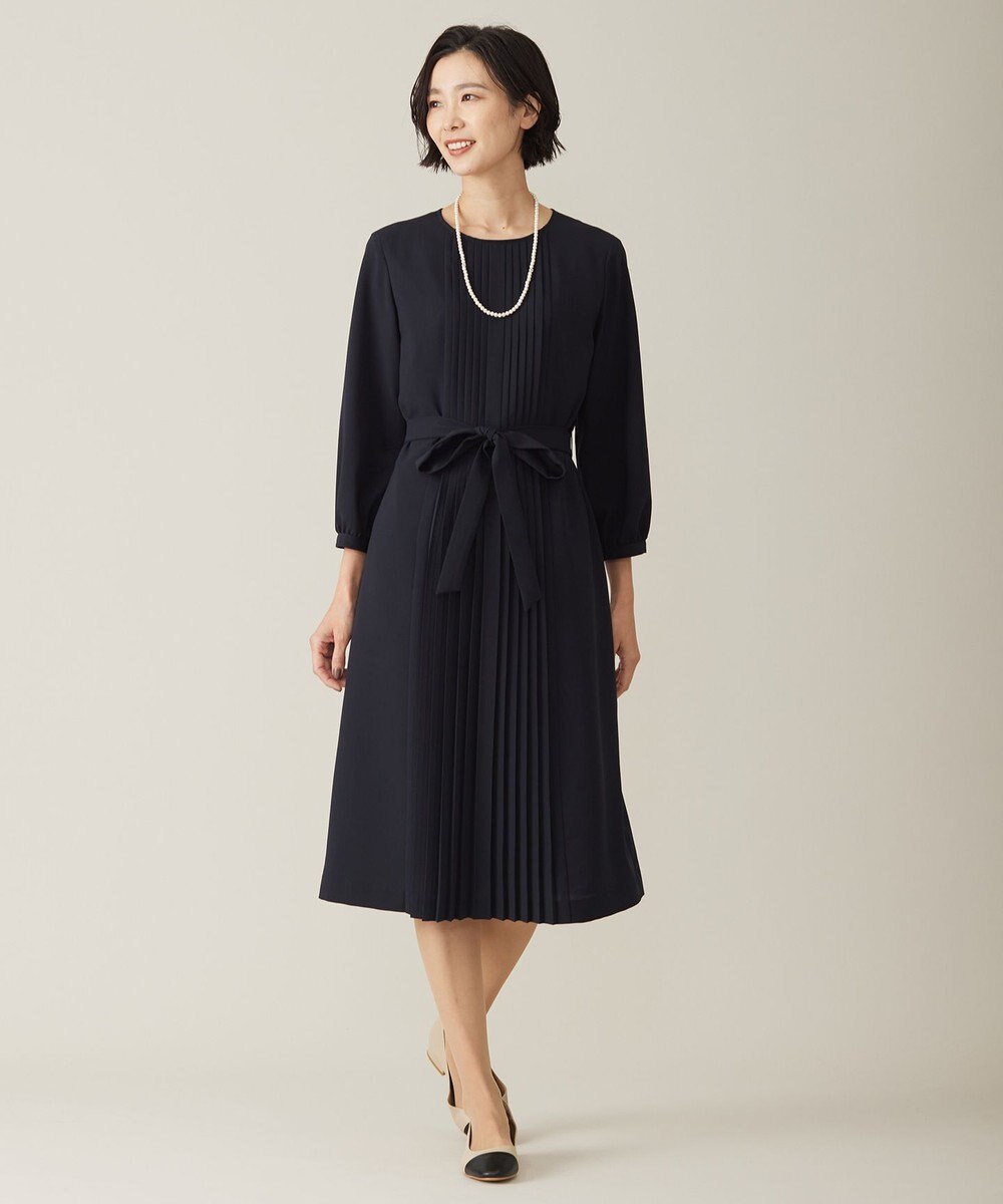 J.PRESS LADIES S 【洗える】ノルディス2wayジョーゼット フロントプリーツ ワンピース 