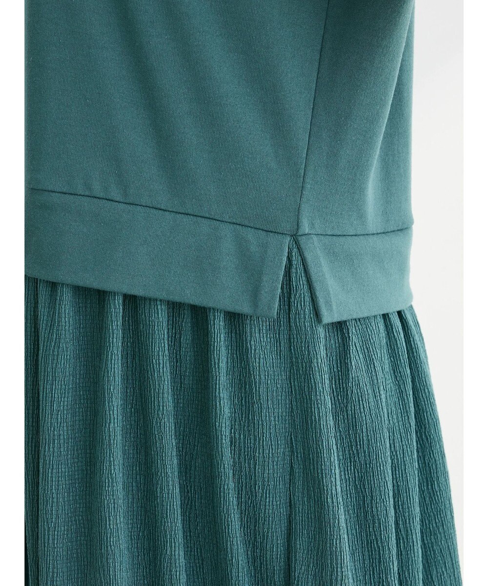 Green Parks カットソー異素材ドッキングワンピース 