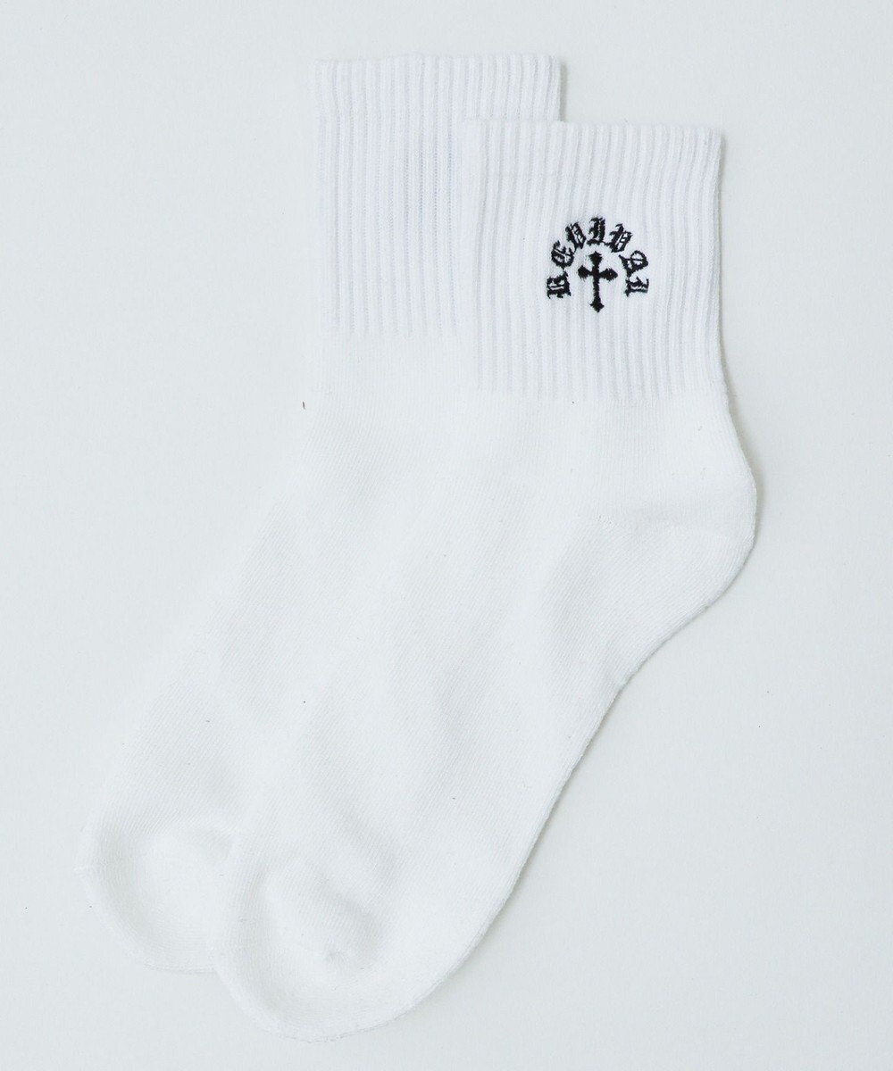 WEGO クロス刺繍ロゴソックス 